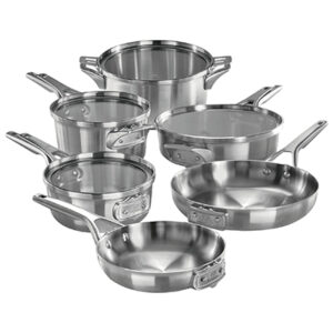 Calphalon premier space saving stainless steel 10 piece cookware set