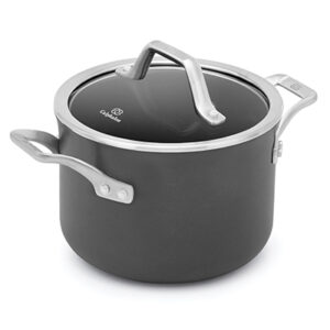 Calphalon signature hard anodized nonstick black 4 quart soup pot with cover